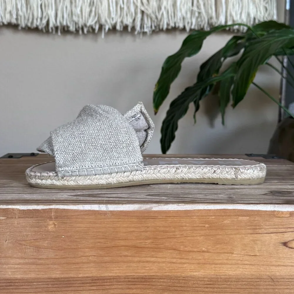 Manebi La Havana Knot Neutral‎ Hemp Euro Summer Espadrille Flat Slides Size 7
